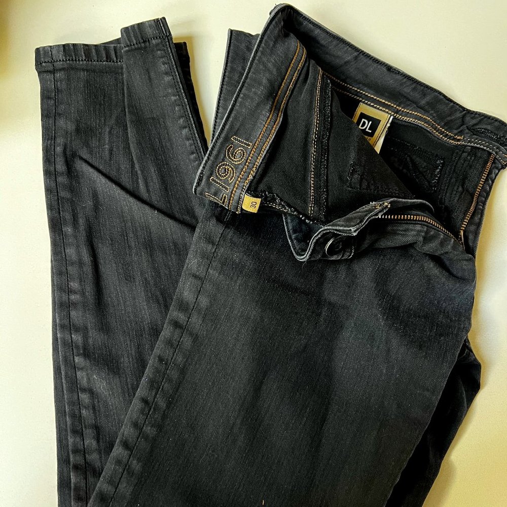Distressed Black DL 1961 Jeans, Size 31